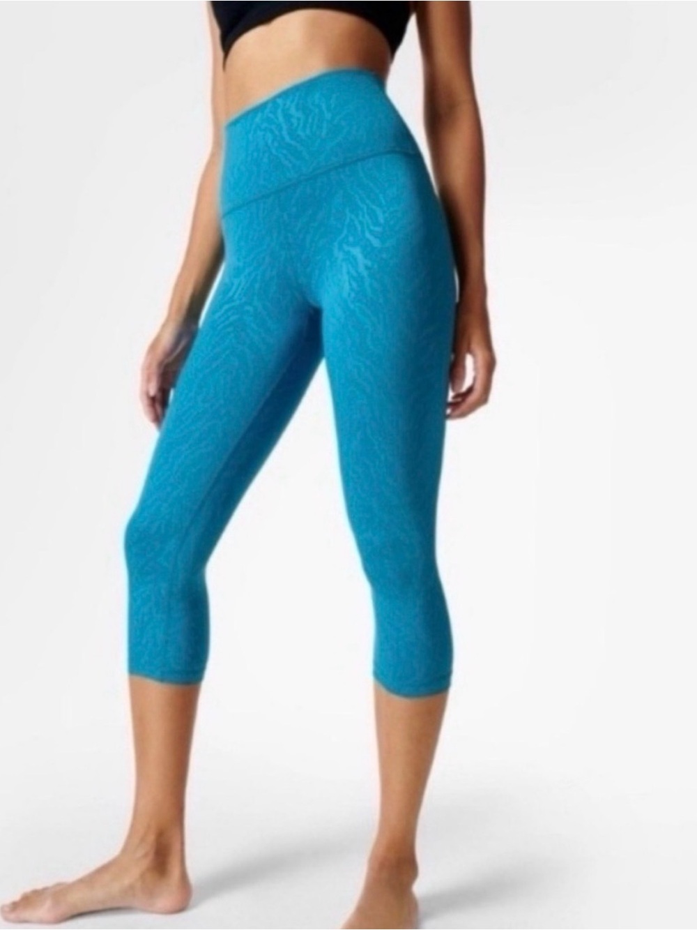 Sweaty Betty Tiger Print All Day High Waist
Embossed Cropped Leggings Blue
